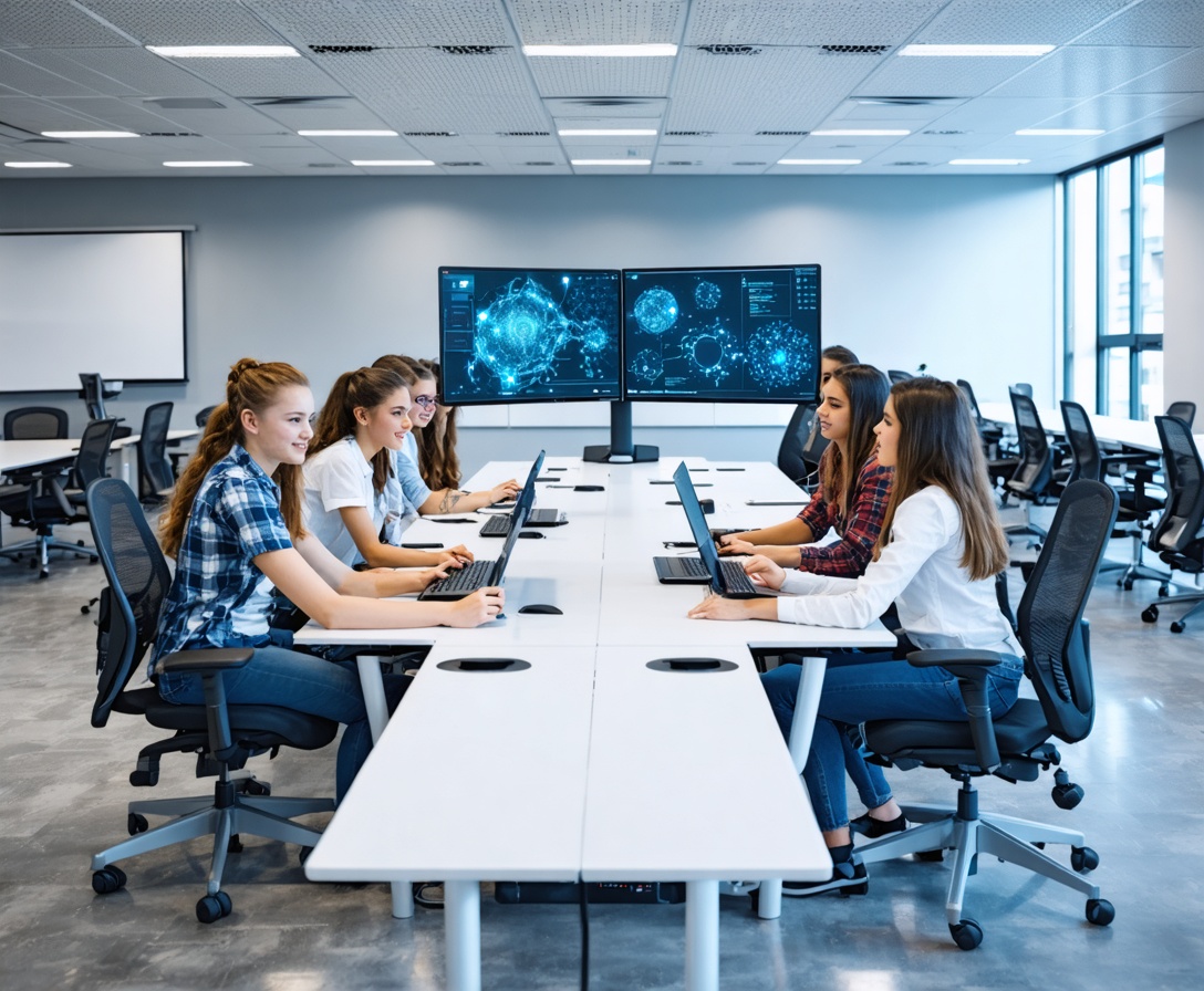 Студенты в современном учебном классе